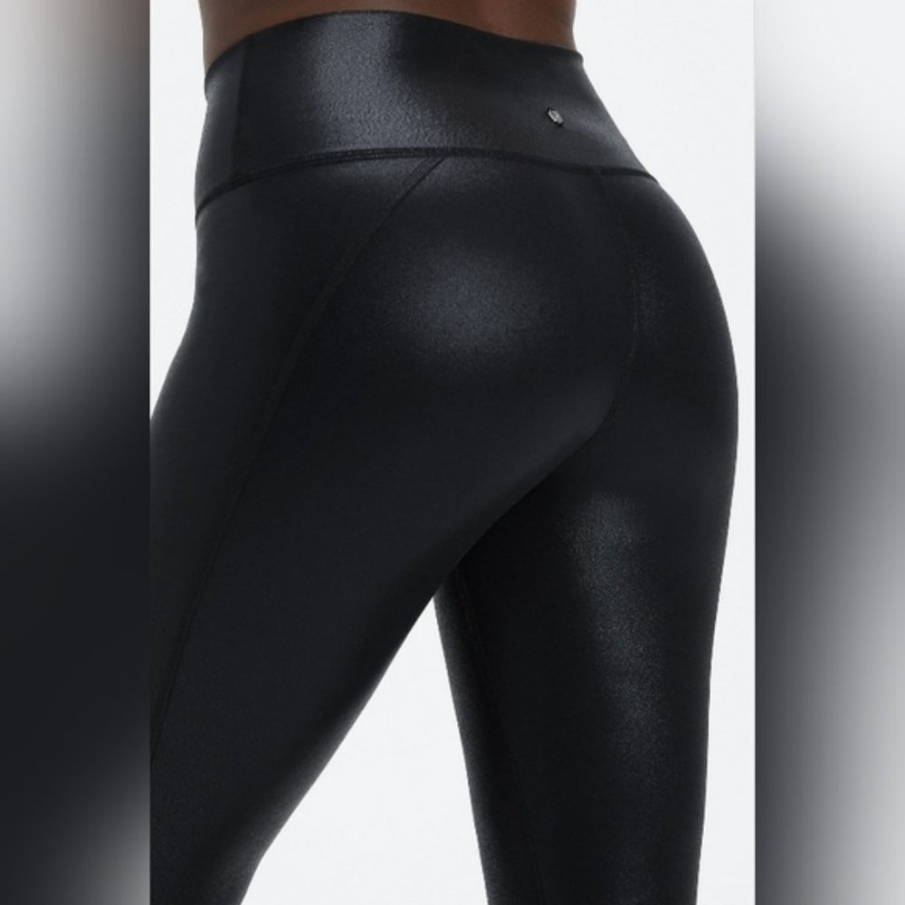 Fabletics Define PowerHold High-Waisted 7/8 Legging Shiny Black size large - Picture 3 of 9